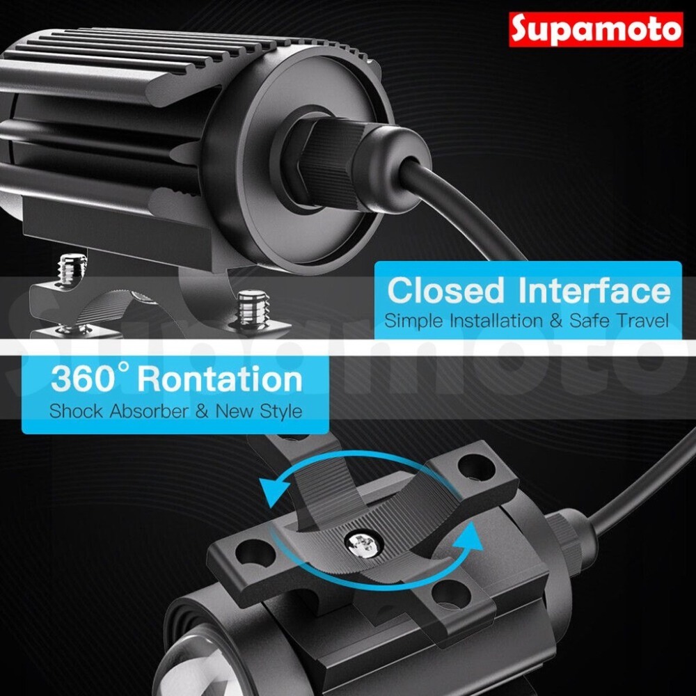 -Supamoto- LED 魚眼 雙色 霧燈 LF09 遠近燈 日行燈 小鋼炮 透鏡 越野 防水 通用 改裝 白 黃-細節圖4