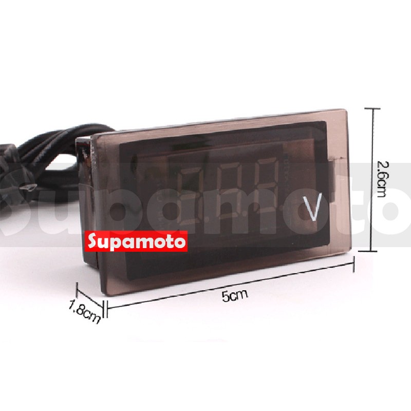 -Supamoto- 電壓錶 A款 LED嵌入型 防水 防震 電壓 12V 12伏特 摩托車 機車 改裝 通用-細節圖2