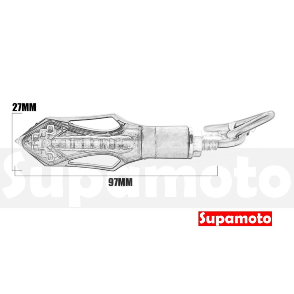 -Supamoto- D14 LED 方向燈 刀鋒 長矛 箭頭 通用 改裝 檔車 仿賽 DRG 仿賽 雷霆 R6 R3-細節圖2
