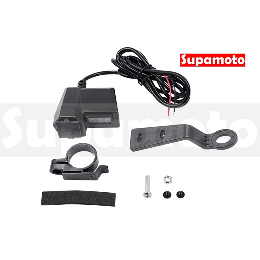 -Supamoto- 雙USB + 電壓 WUPP4 整合型 3.1A 車充 通用 改裝 USB 摩托車-細節圖4
