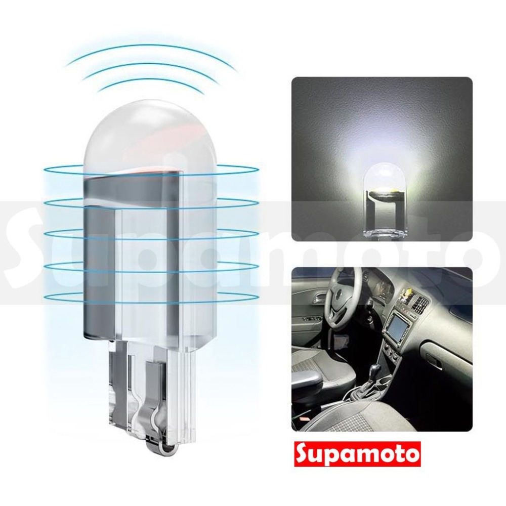 -Supamoto- T10 COB 360 玻璃 水晶 通用 改裝 LED 小燈 牌照 方向燈 車牌 雙面-細節圖5