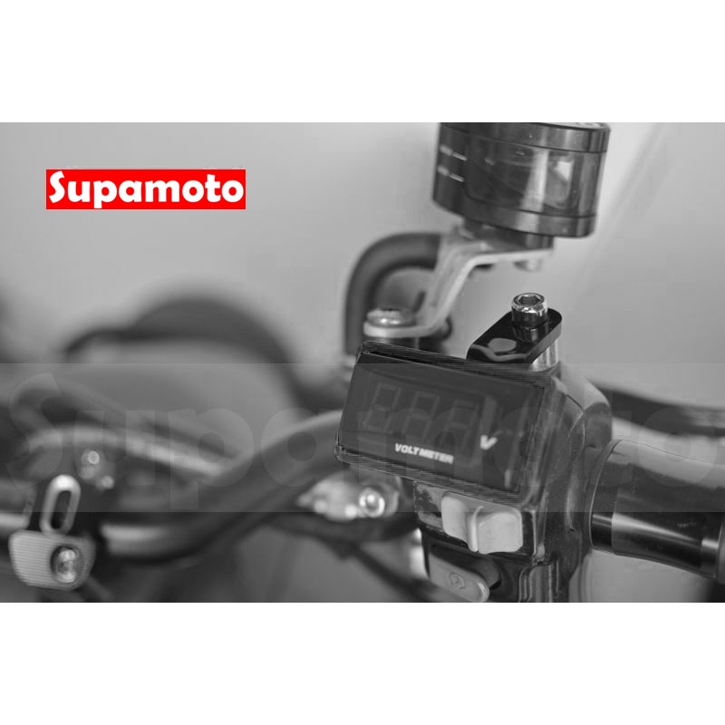 -Supamoto- 電壓錶 C款 LED嵌入型 防水 防震 電壓 12V 外露車把 檔車 重機 後照鏡 通用-細節圖2