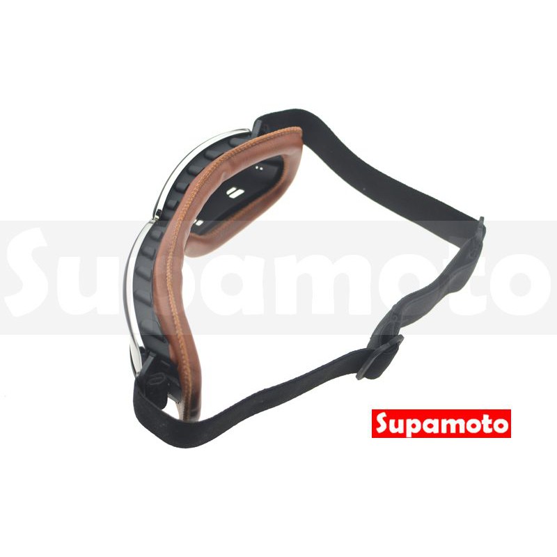 -Supamoto- 復古 皮革 護目鏡 風鏡 墨鏡 頭盔 安全帽 飛行 電鍍 樂高帽-細節圖2