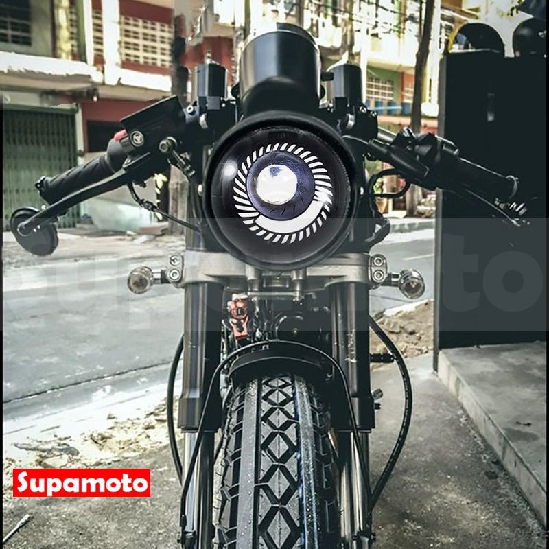 -Supamoto- D619 渦輪型 光圈 魚眼 LED 大燈 6吋 復古 CAFE 咖啡 檔車 通用 野狼 MY-細節圖3
