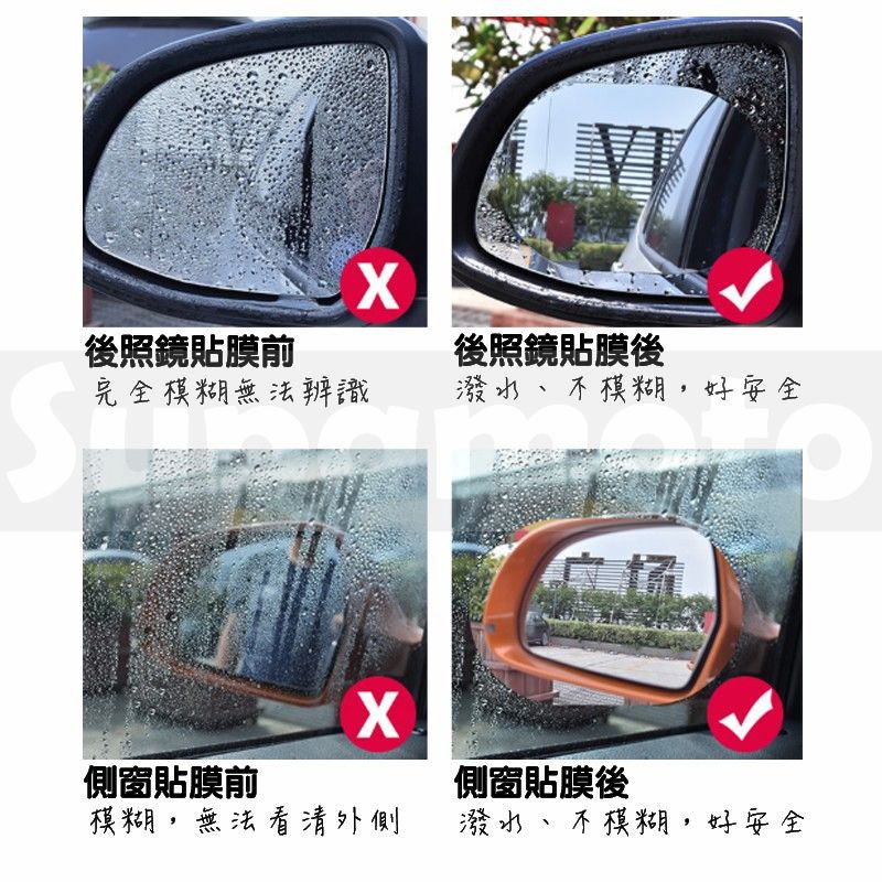 -Supamoto- 後照鏡 防雨膜 撥水 車窗 側窗 防眩光 後視鏡 防水 防雨 汽車 機車 摩托車-細節圖8