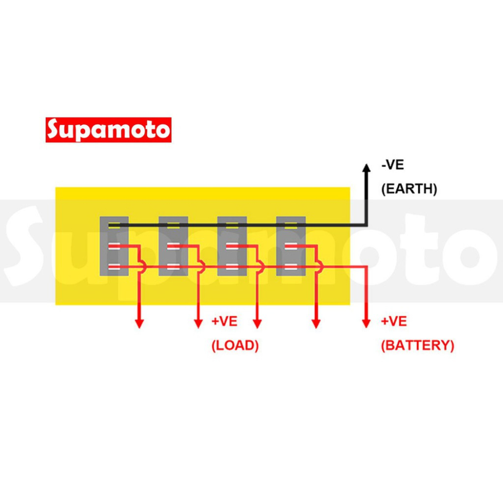 -Supamoto- 整合 4孔 開關  USB 電壓 小燈 霧燈 12V 防水 行動電源 小U 速可達-細節圖5