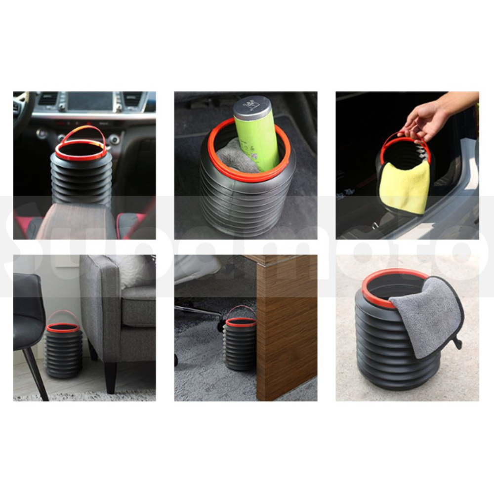 -Supamoto- 汽車 伸縮筒 C103 伸縮桶 4L 車用 置物桶 垃圾桶 可折疊 摺疊 萬用-細節圖6