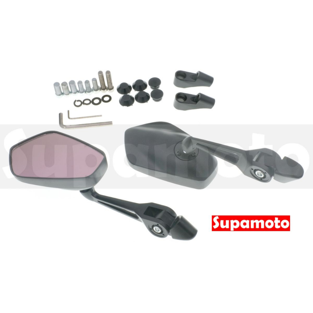 -Supamoto- M97 紫玻璃 後照鏡 鋁合金 後視鏡 通用 改裝 防眩 消光黑 裸把 重車 檔車 CB350