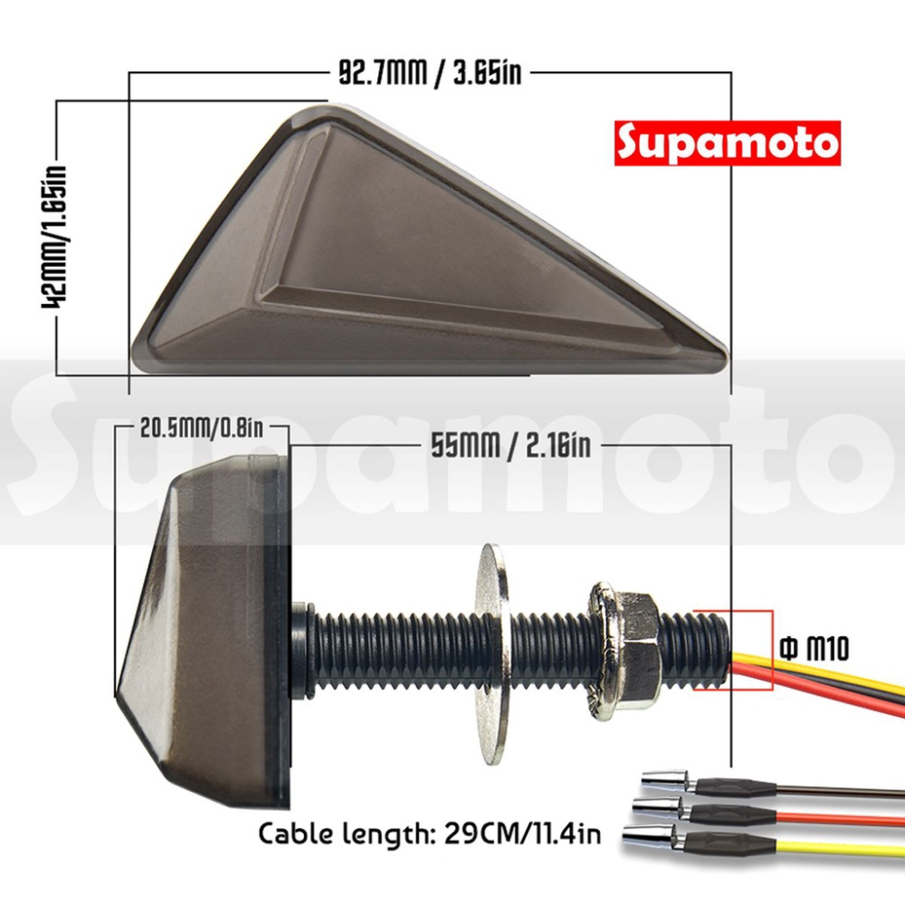 -Supamoto- D45 LED 雙色 服貼 方向燈 日行燈 雙用 服貼型 通用 改裝 三角 定位 檔車 仿賽-細節圖4