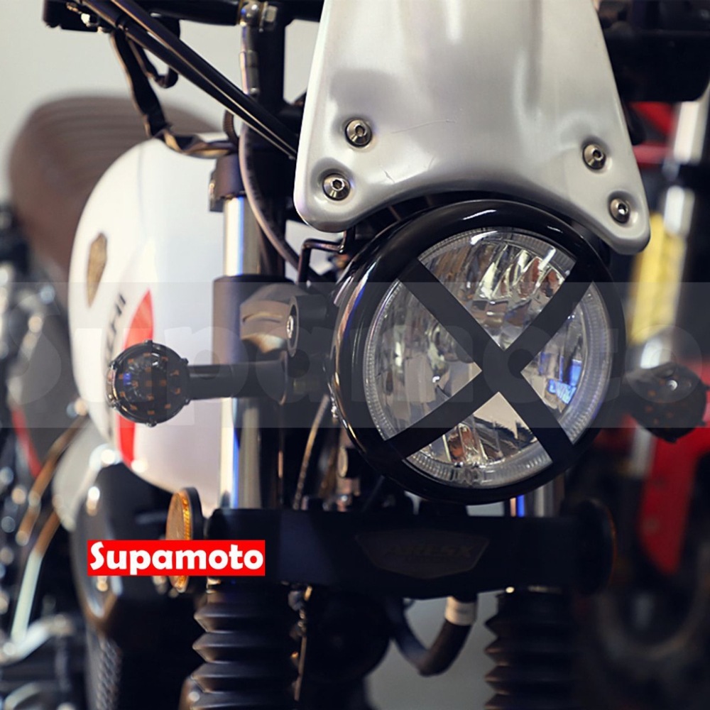 -Supamoto- X 大燈 復古 貼紙 咖啡 CAFE RACER 頭燈 重機 圓燈 打叉 叉叉 改裝 裝飾 貼膜-細節圖3