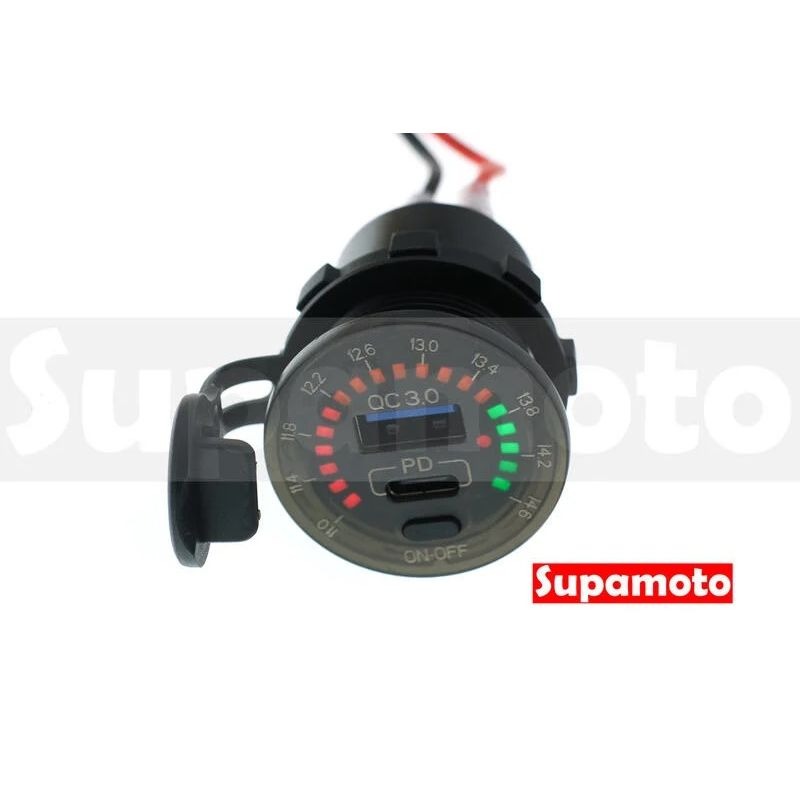 -Supamoto- PD 快充 3.0A 車充 B款 TypeC 電壓 通用 USB 電壓顯示 防水 12V-細節圖5