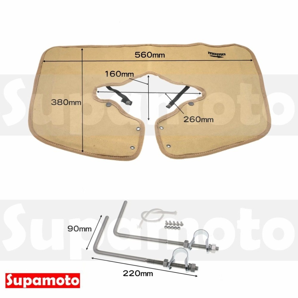 -Supamoto- 帆布 擋風鏡 大風鏡 擋風 風罩 整流罩 暴走族 族車 復古 改裝 通用 CT125 CB350-細節圖9