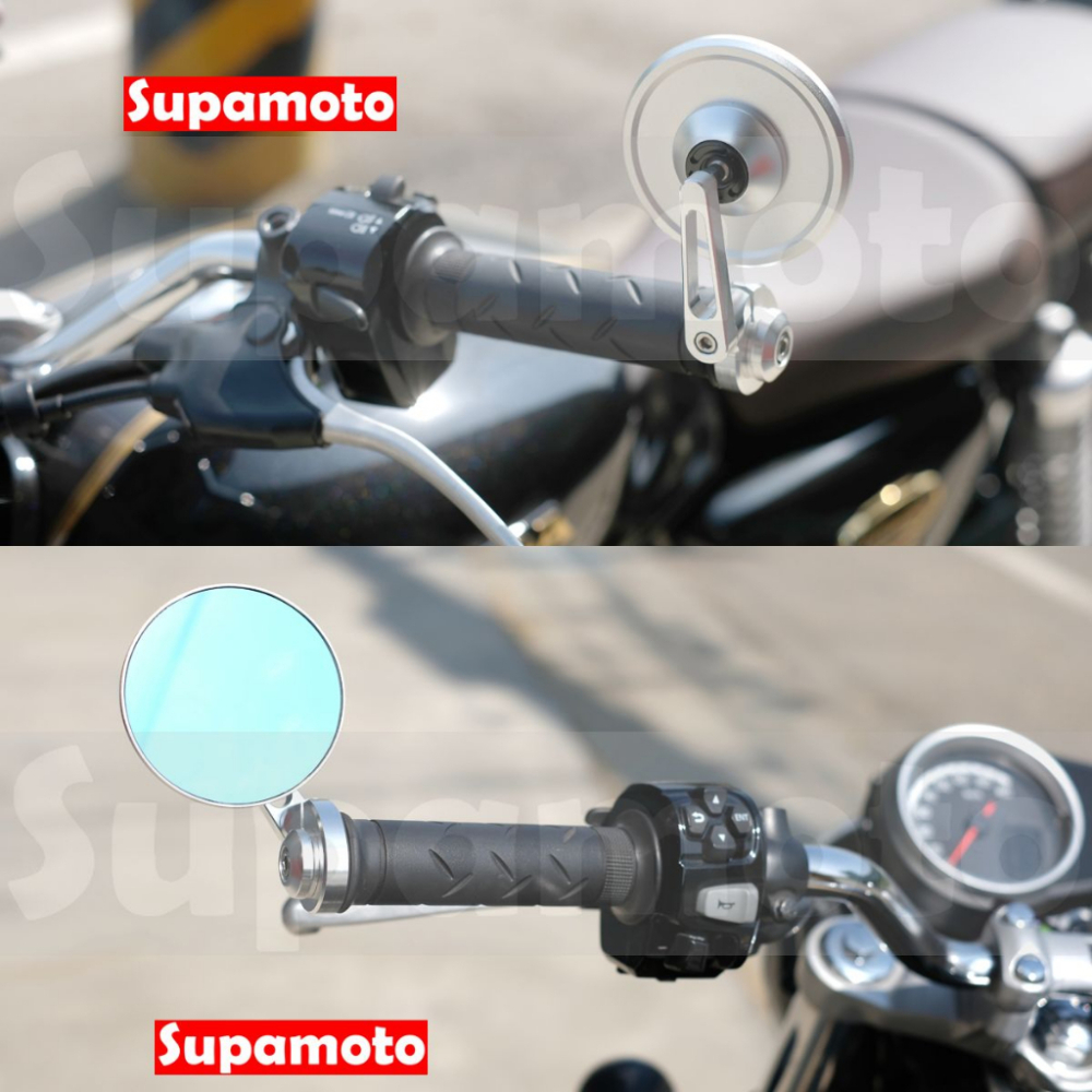 -Supamoto- M21 薄型 手把鏡 CNC 端子鏡 車把鏡 後照鏡 牛角鏡 咖啡 CB350 通用 改裝-細節圖8