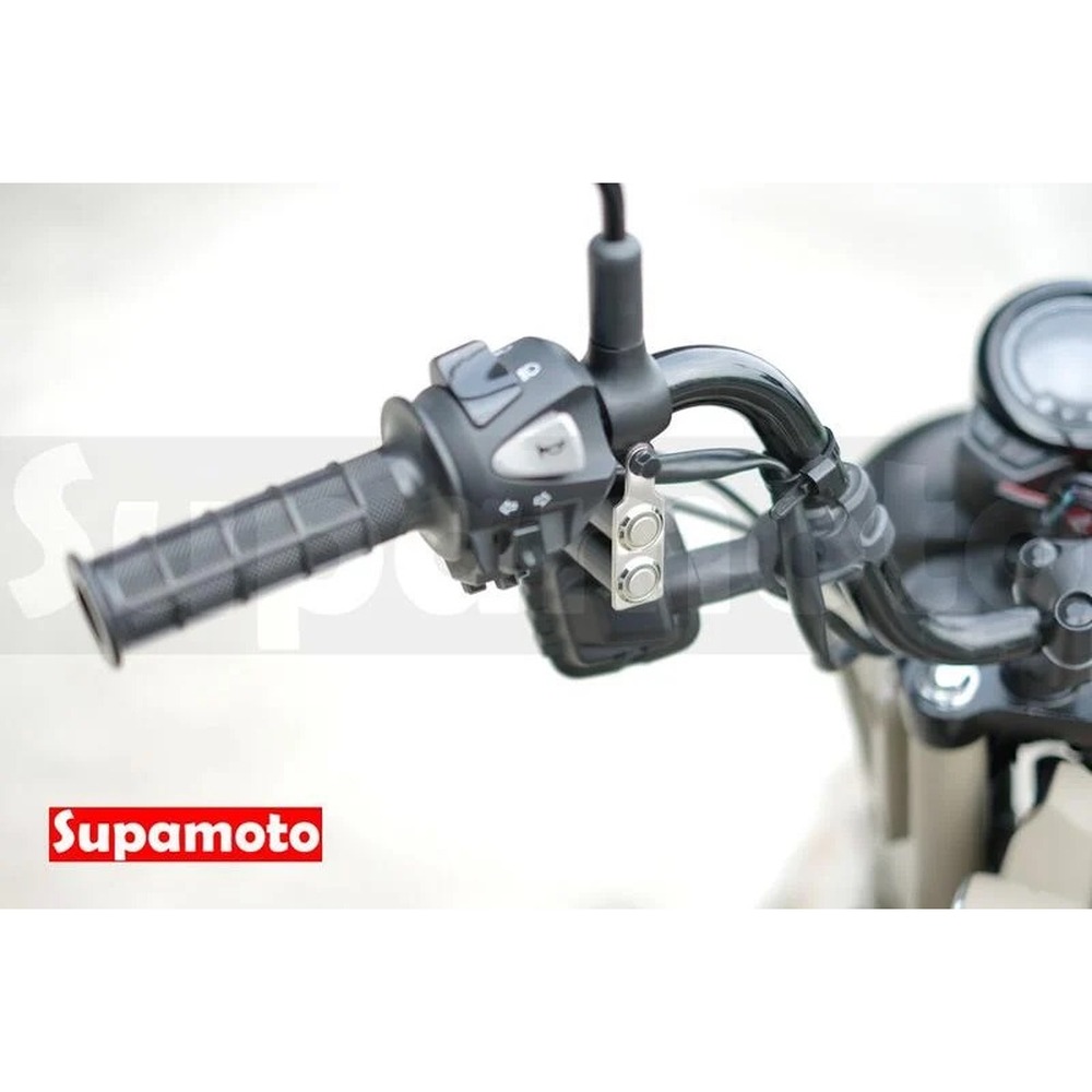 -Supamoto- B71 開關 車把 後照鏡座 通用 改裝 復古 不鏽鋼 霧燈 車充 檔車-細節圖7