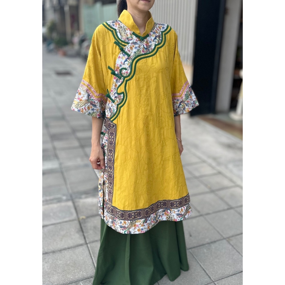 左秋禪中國風聯繡拼布古裝-細節圖4