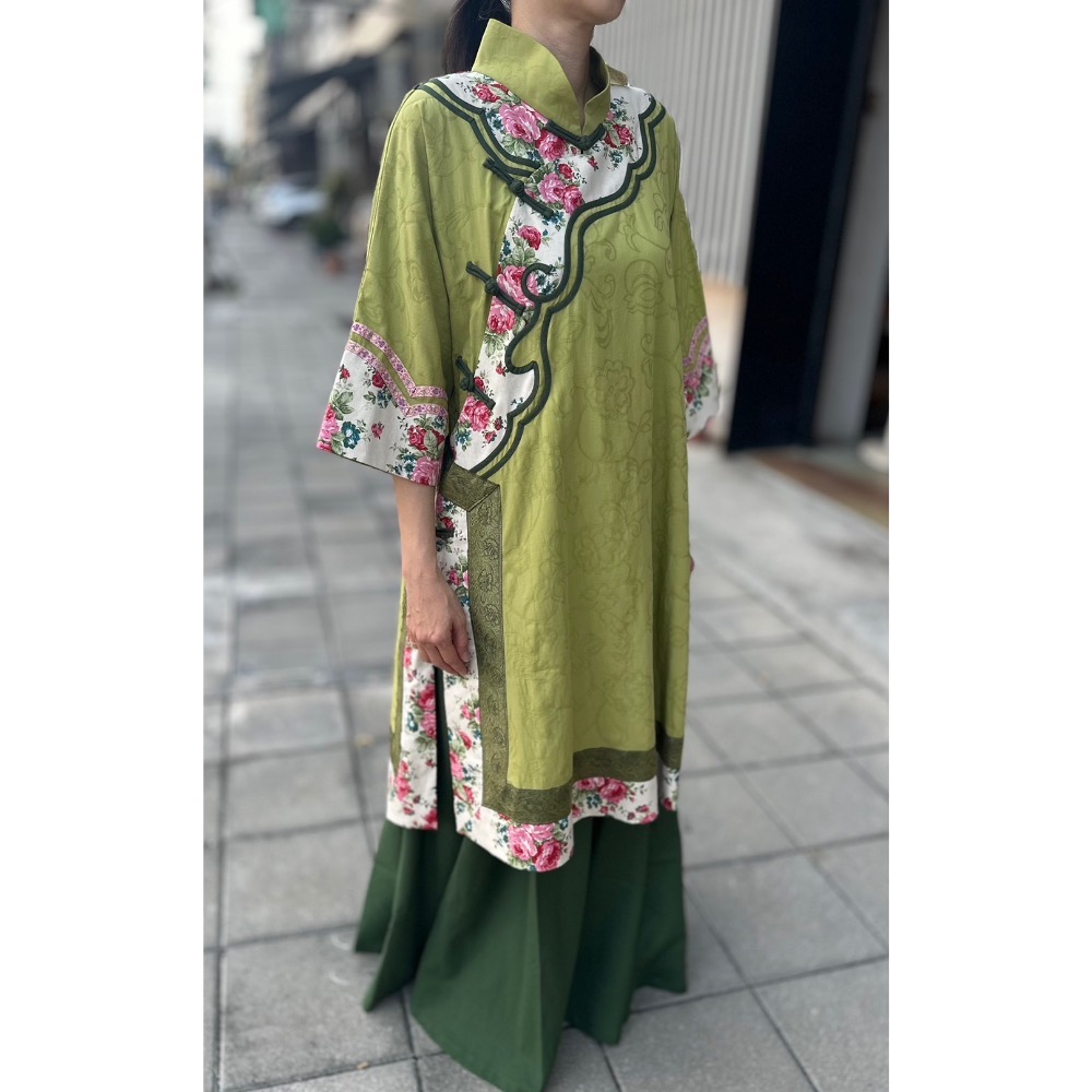 左秋禪中國風聯繡拼布古裝-細節圖5