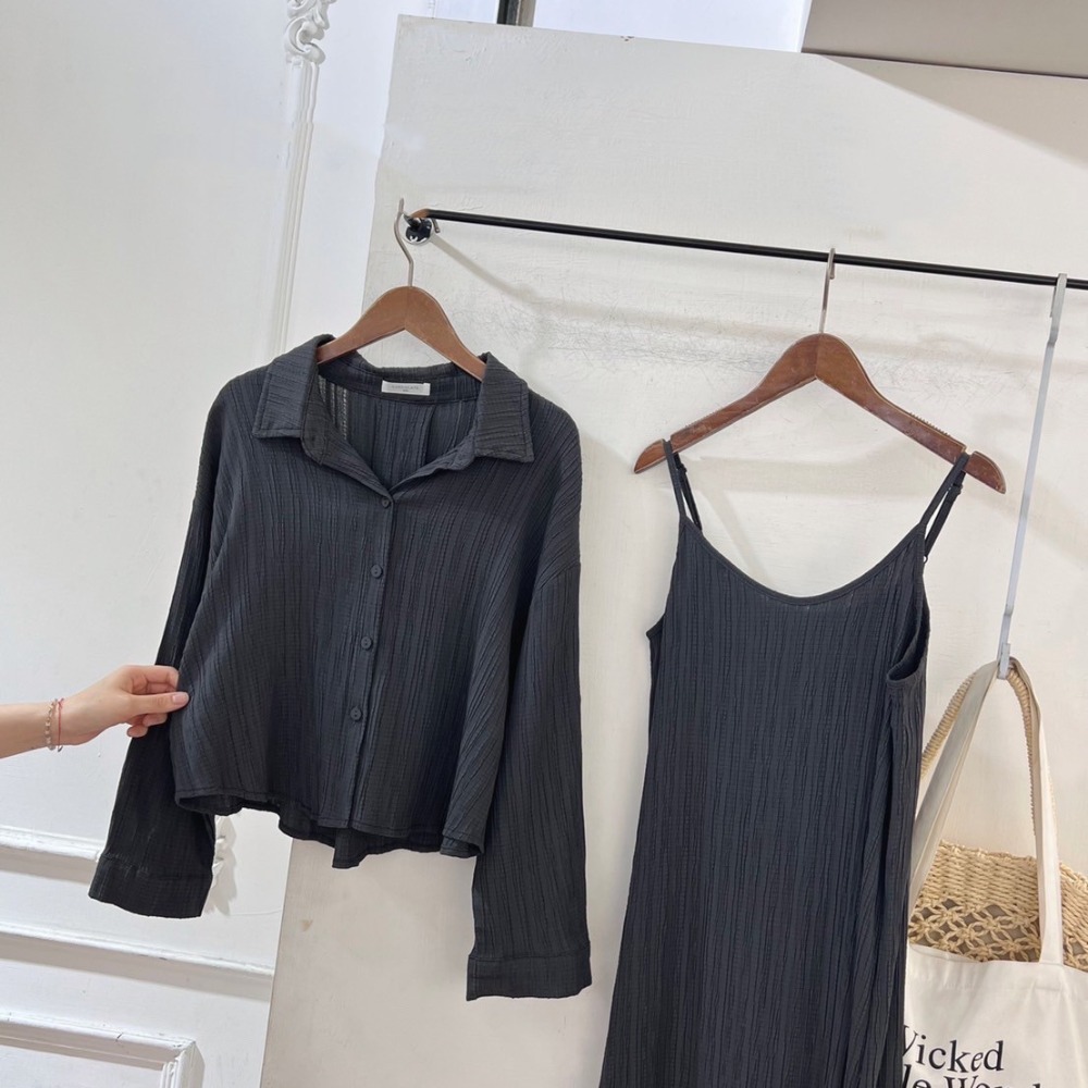 janouseᰔ 春季新品-樹枝紋長洋裝 可搭配同色罩衫~ 氣質仙女洋裝 / 細肩帶 / 長洋裝 / 簡約-細節圖3