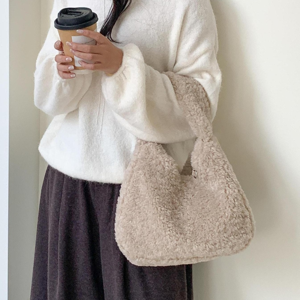 003秋冬羊毛絨百搭手提包-細節圖3