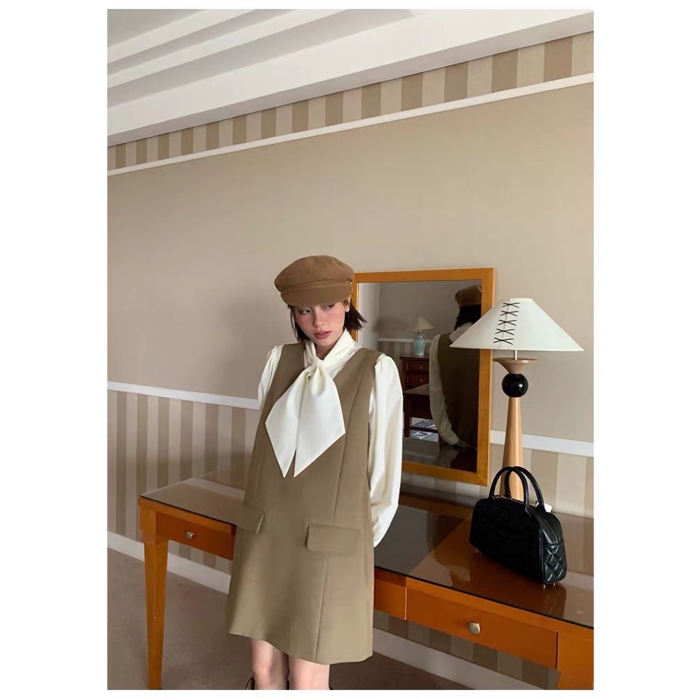 《NEW OPEN》立體剪裁氣質A字背心裙洋裝-細節圖4