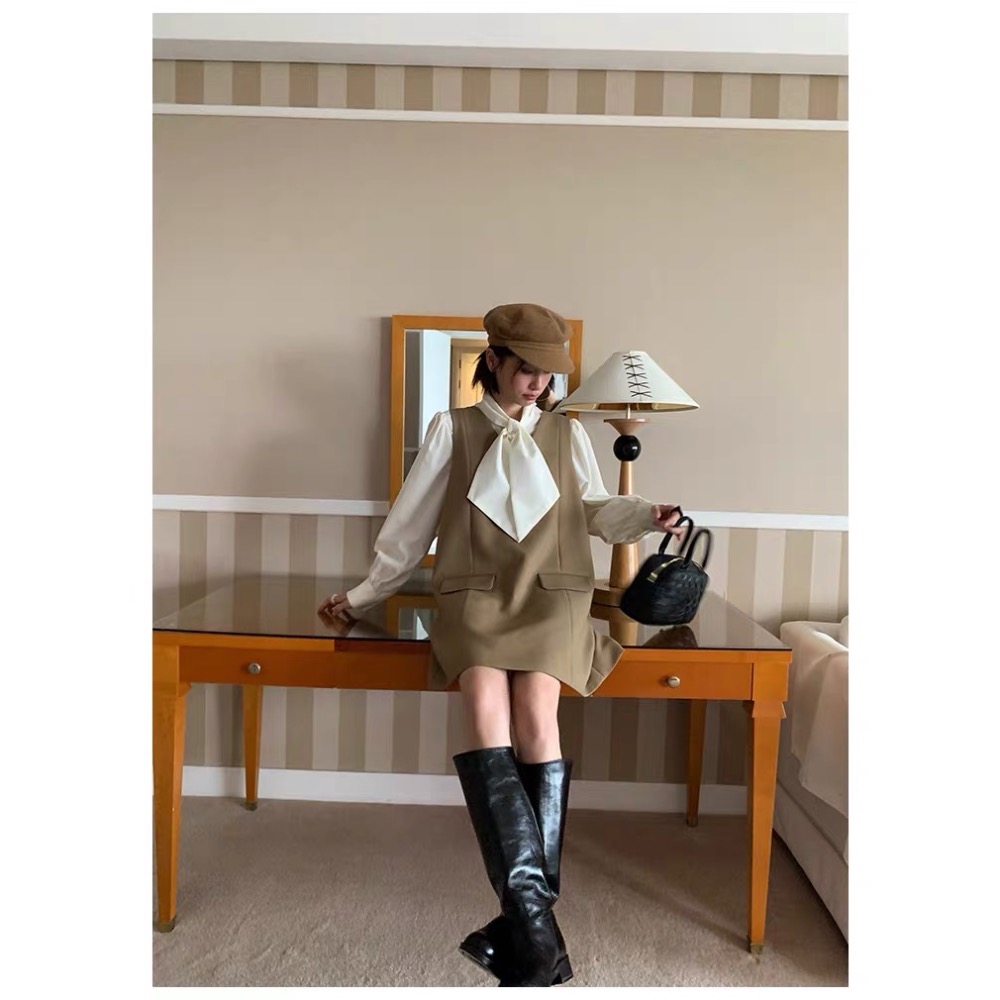 《NEW OPEN》立體剪裁氣質A字背心裙洋裝-細節圖5