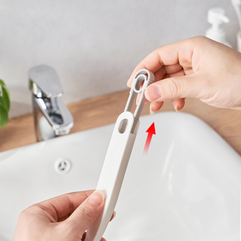 現貨 浴室排水孔清潔刷（附鑷子） 水槽刷 排水口清潔刷 門窗軌道刷 死角清潔 附鑷子 廚房浴室清潔工具 排水口死-細節圖3