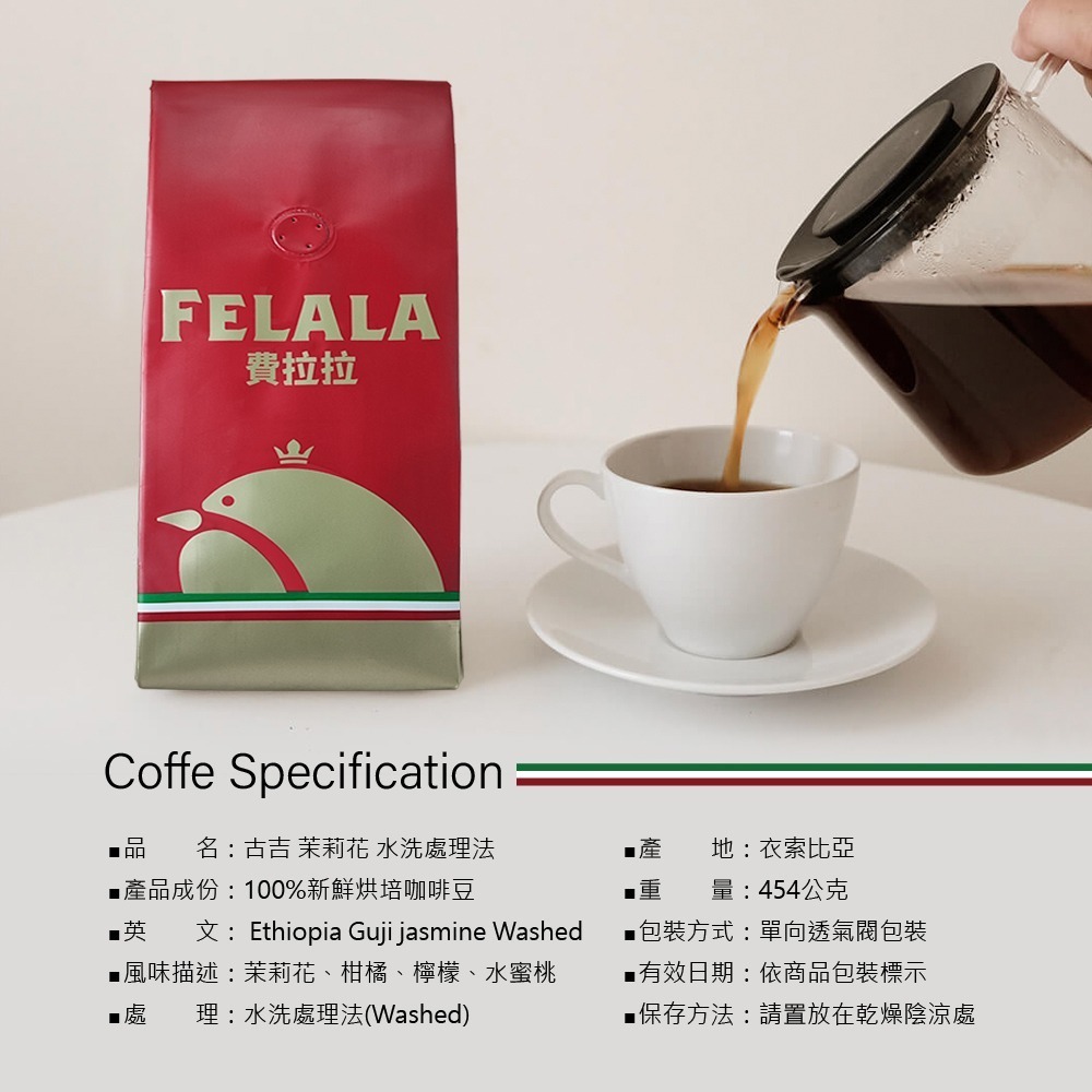 【費拉拉】 古吉 茉莉花 水洗咖啡豆 手沖 冷萃  淺烘焙/茉莉花、柑橘、檸檬、水蜜桃 電子發票-細節圖4