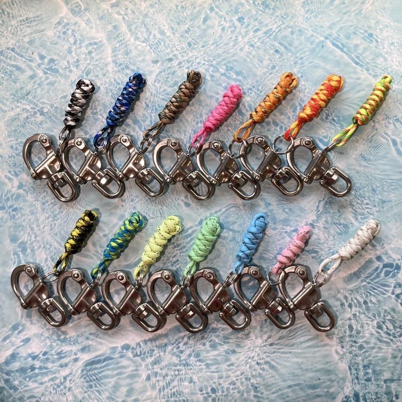 [海咖]316快卸扣+綁繩 潛水好物 手工編織傘繩配件 客製-細節圖2
