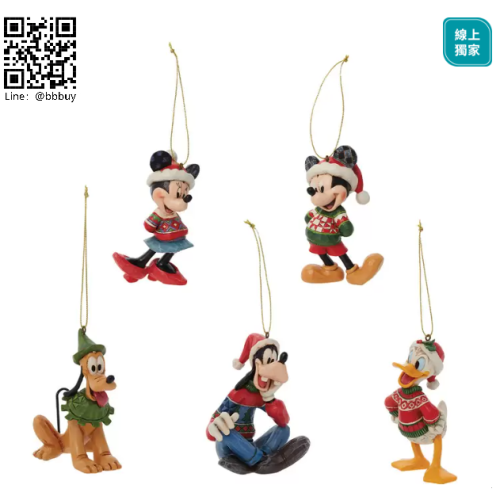 @bbbuy Disney迪士尼 聖誕樹吊飾 5入組