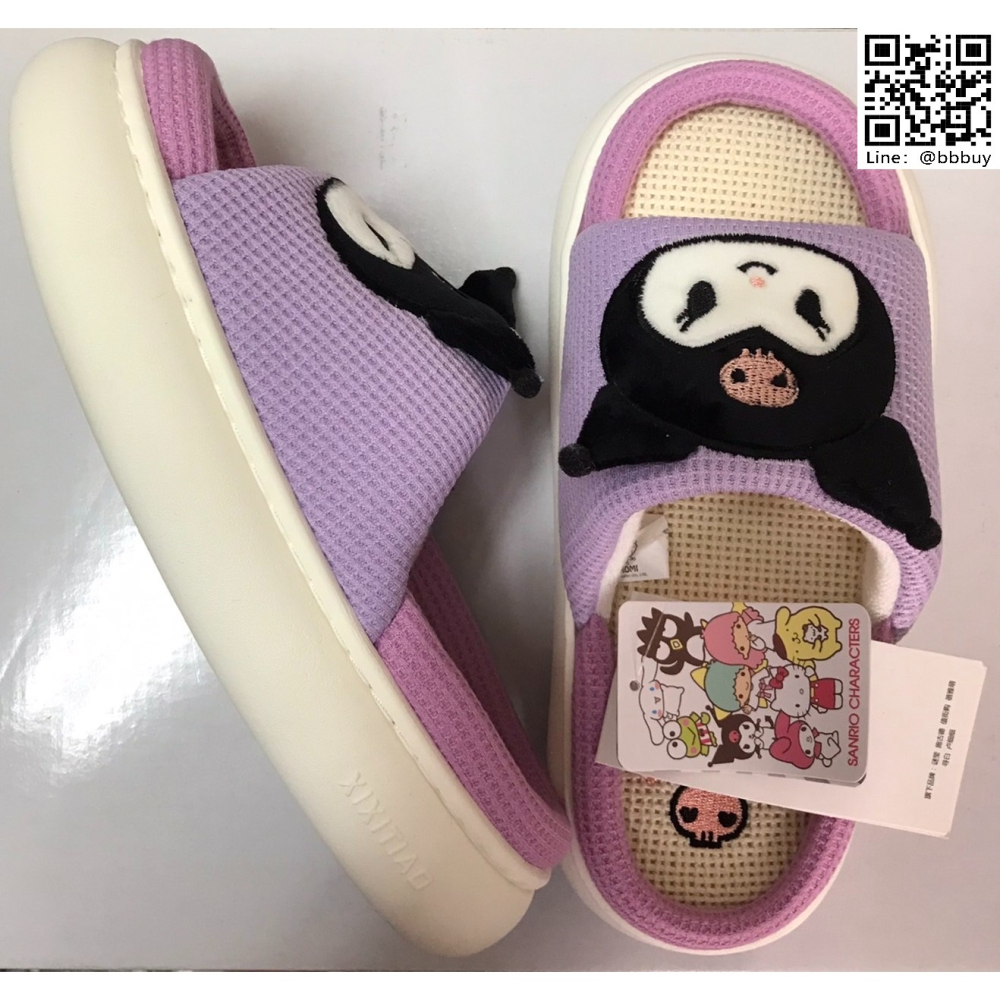 @bbbuy 三麗鷗SANRIO 酷洛米KUROMI室內拖鞋-細節圖2