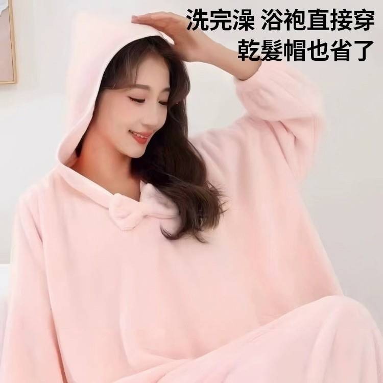 @bbbuy 珊瑚絨秋冬保暖舒適浴裙-4色可選-規格圖9