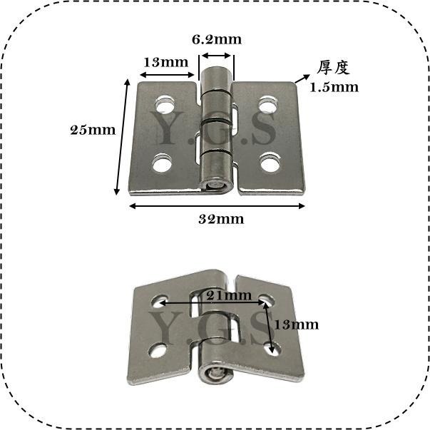 Y.G.S~鉸鍊五金~1英吋白鐵小鉸鍊 小合頁 1片-細節圖2
