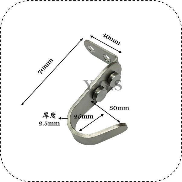 Y.G.S~衣櫃配件五金~頂裝白鐵掛勾6號 單勾 掛衣勾 門後勾 (含稅)-細節圖2