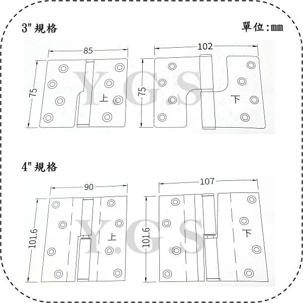 Y.G.S~鉸鍊五金~HA白鐵自動歸位鉸鍊-細節圖2