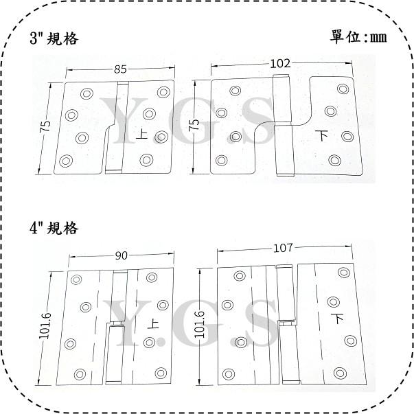 Y.G.S~鉸鍊五金~HA白鐵自動歸位鉸鍊-細節圖2