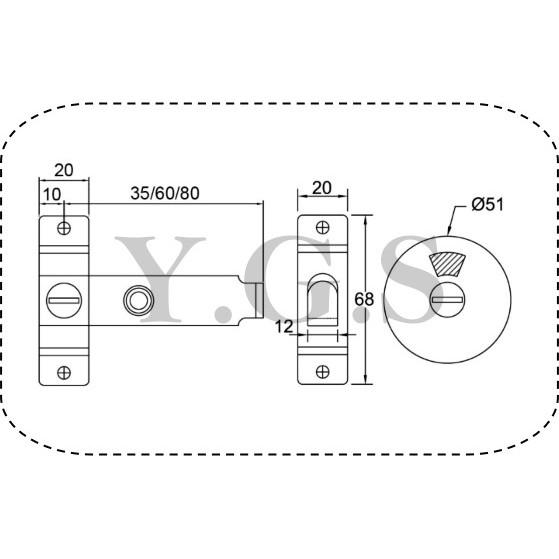 Y.G.S~鎖系列~226白鐵圓形打掛指示鎖/浴廁表示鎖打掛型 (含稅)-細節圖2