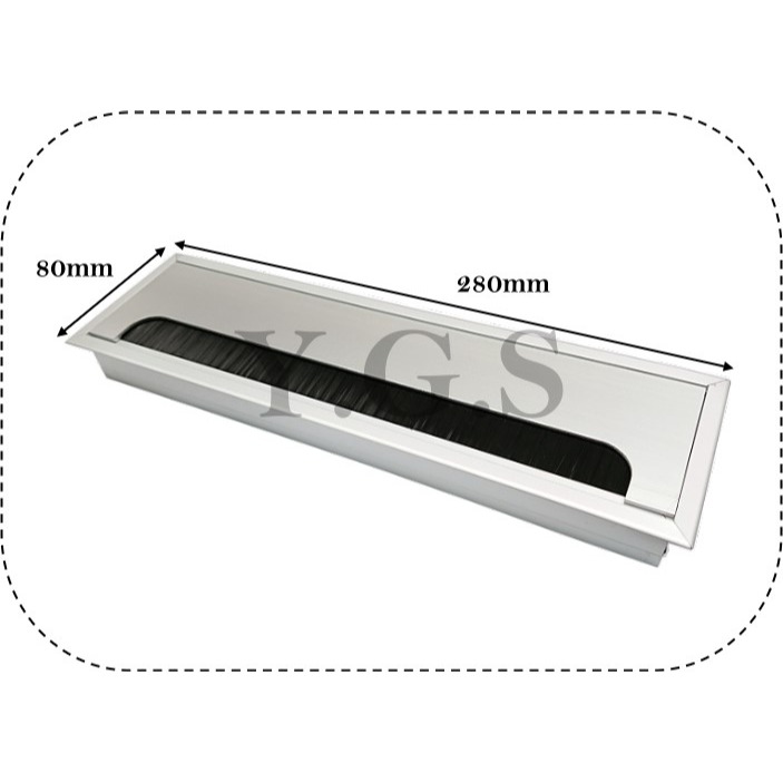 Y.G.S~家具五金~鋁方形附毛刷出線孔 穿線盒-細節圖2