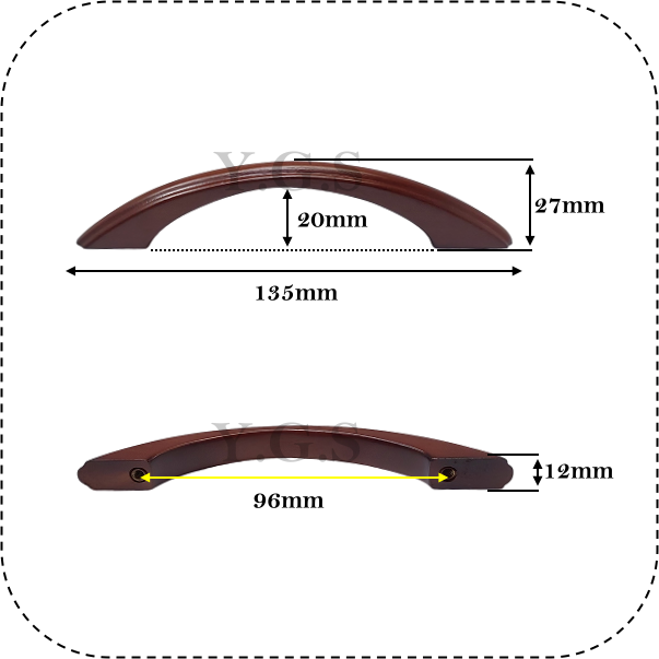 WP-221木質雙孔取手 櫥櫃 抽屜 櫃門 拉手 取手五金-細節圖2