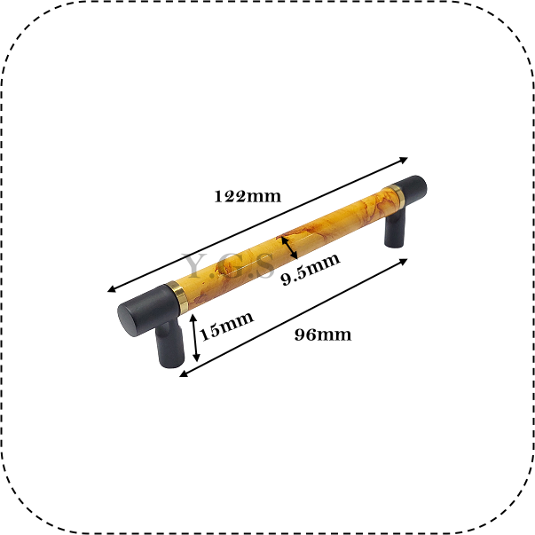 860烤黑+木紋雙孔取手 抽屜 櫥櫃 衣櫃 把手 拉手 孔距96mm 取手五金-細節圖2
