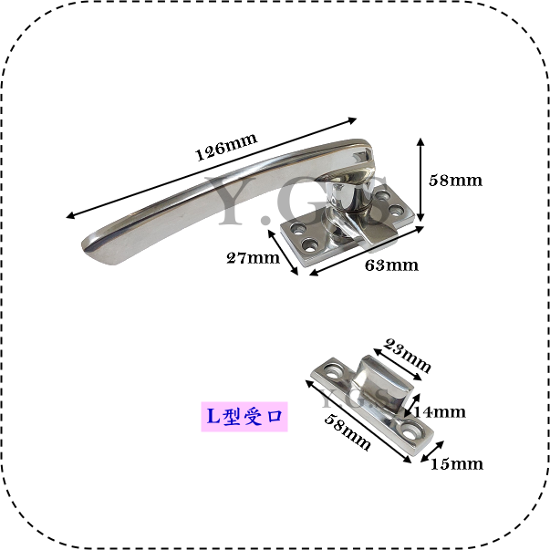 白鐵窗把手 推射拉手 窗戶把手 短舌 外開 左開 右開-細節圖2
