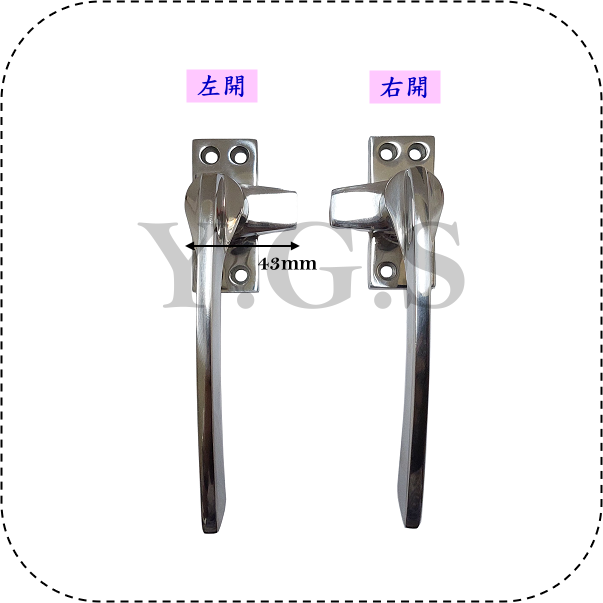 白鐵窗把手 推射拉手 窗戶把手 短舌 外開 左開 右開-細節圖3