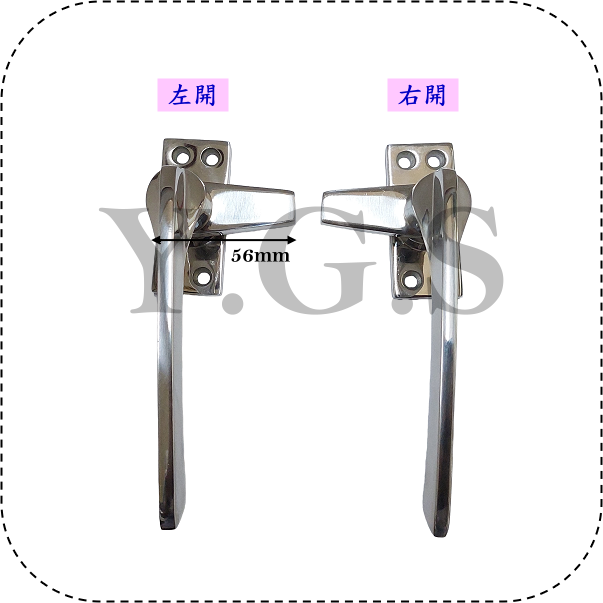 白鐵窗把手 推射拉手 窗戶把手 長舌 內開 左開 右開-細節圖3