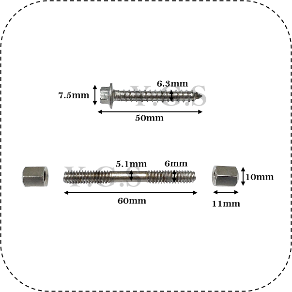 搗擺白鐵組裝螺絲 六角華司尖尾螺絲 雙頭螺絲附六角帽-細節圖2