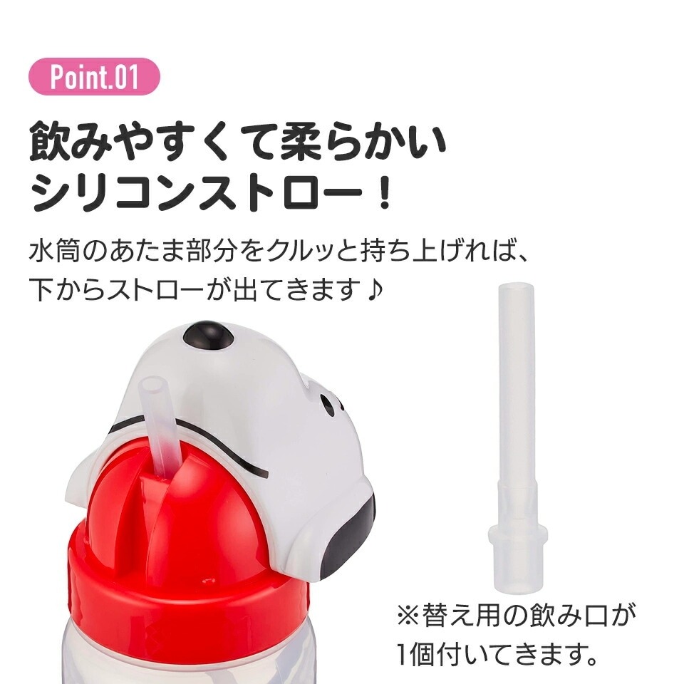 【台灣現貨】日本SKATER 角色立體吸管直飲式水壺350ml-細節圖2