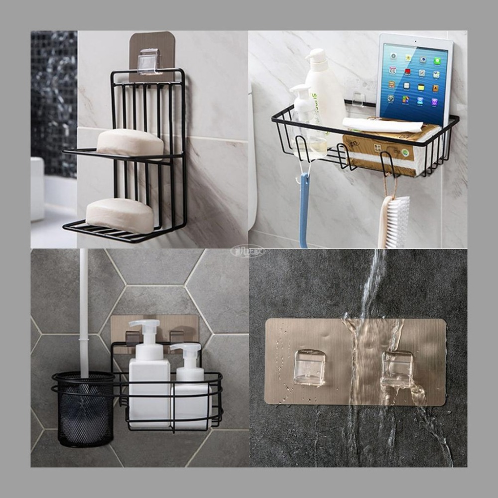 【凱比歐 A0795】免打孔 拉絲扁形拉勾雙卡 多用途 防水 無痕卡扣 牆面 固定掛勾 無痕貼 收納 免鑽孔-細節圖4