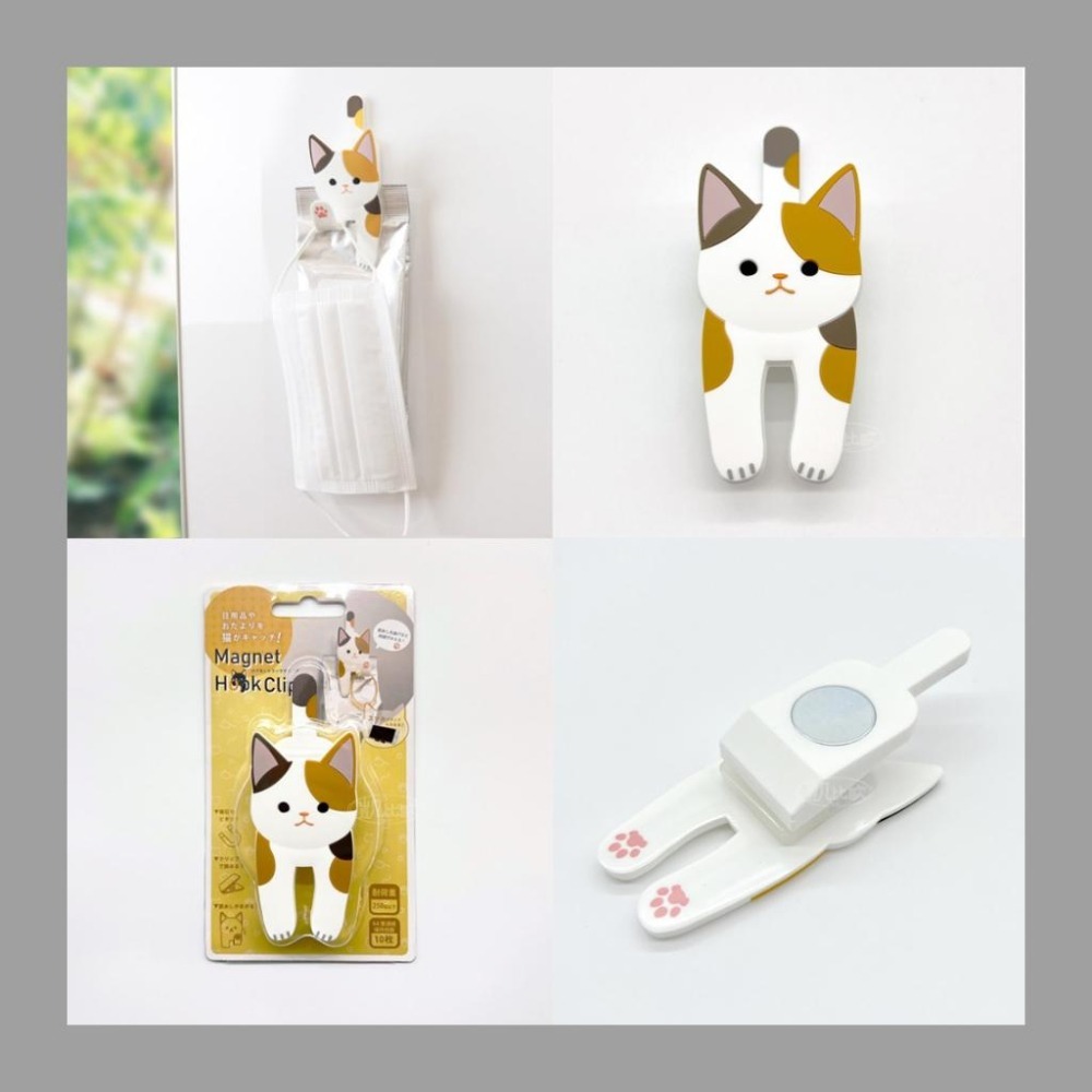 【凱比歐 B0089】日本可愛貓咪可彎折磁鐵掛勾 可彎曲 可夾式 磁吸式  磁鐵掛鉤 手機架-細節圖3