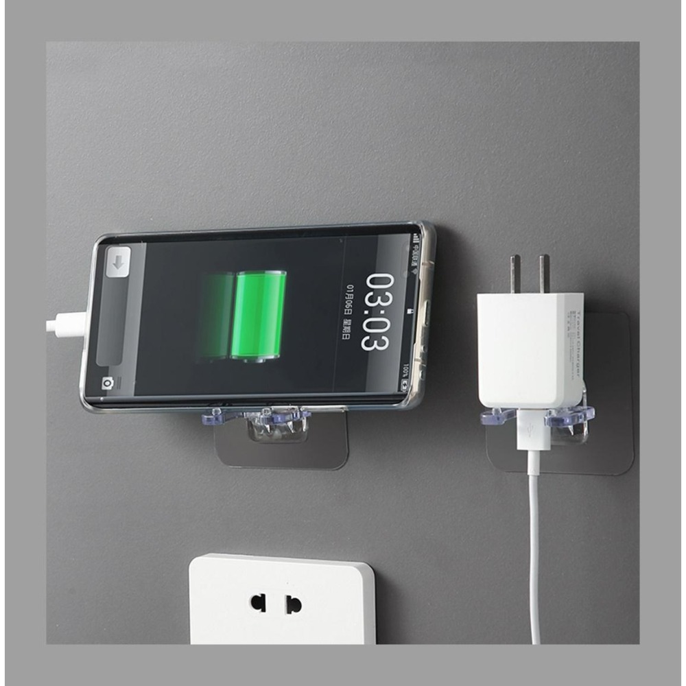 【凱比歐 A0781】免打孔 可折疊支架掛勾 插頭架 手機架 無痕 牆面 固定掛勾 無痕貼-細節圖6