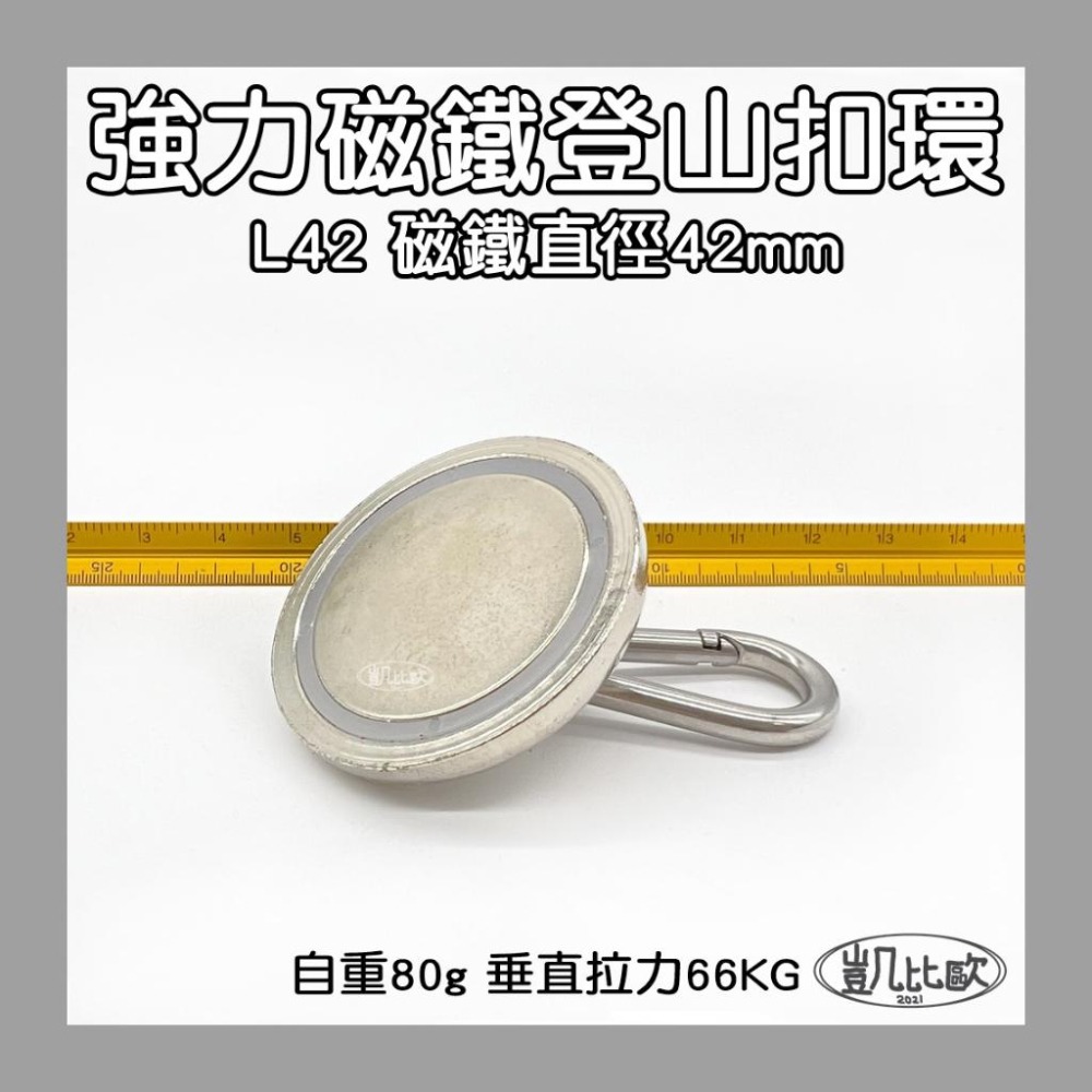【凱比歐 A0848】釹鐵硼 強磁 L42 強力磁鐵 登山 露營 野外 求生 負重 登山扣 戶外 必備 扣環-細節圖2