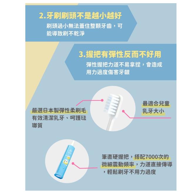 oh care 歐克威爾 兒童 電動牙刷 機身x1 刷頭x2 適合3歲上 電動 刷頭 牙刷【蜜蜂超市｜beemart】-細節圖4