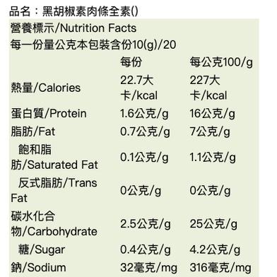 綠源寶 黑胡椒素肉條 200g包 黑胡椒 肉條 肉乾 【蜜蜂超市｜BeeMart 】-細節圖2