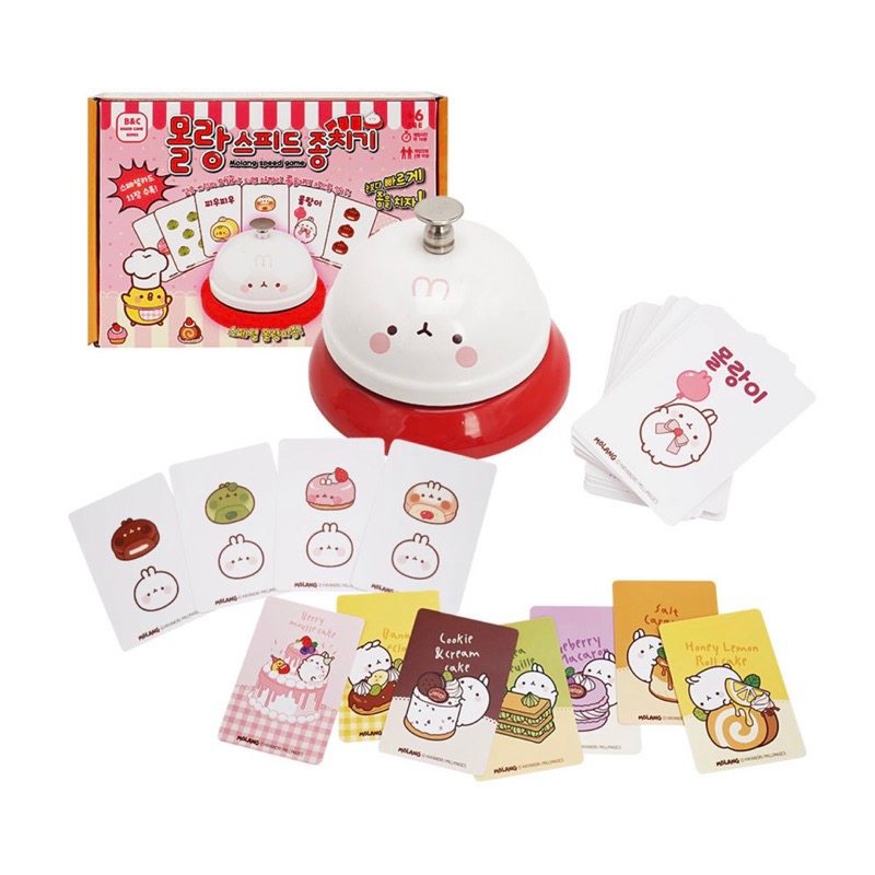 蘿絲車庫：韓國代購🇰🇷萌浪兔土豆兔molang兔 按鈴撲克牌 德國心臟病桌遊-細節圖2